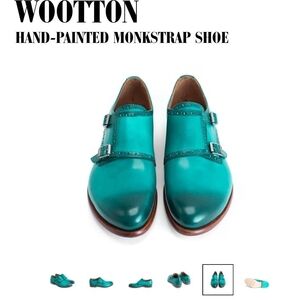 John Fluevog Teal Monkstrap Shoes